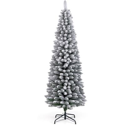 CostwaySapin de Noël Artificiel 180 cm Sapin de Noël Floqué de Neige avec 460 Branches Support en Métal Pliable Forme Fine Décoration Saisonnière - Publicité CostwaySapin de Noël Artificiel 180 cm Sapin de Noël Floqué de Neige avec 460 Branches Support en Métal Pliable Forme Fine Décoration Saisonnière - Publicité