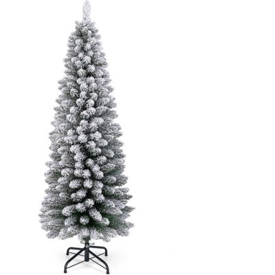 CostwaySapin de Noël Artificiel 150 cm Sapin de Noël Floqué de Neige avec 328 Branches Support en Métal Pliable Forme Fine Décoration Saisonnière - Publicité CostwaySapin de Noël Artificiel 150 cm Sapin de Noël Floqué de Neige avec 328 Branches Support en Métal Pliable Forme Fine Décoration Saisonnière - Publicité