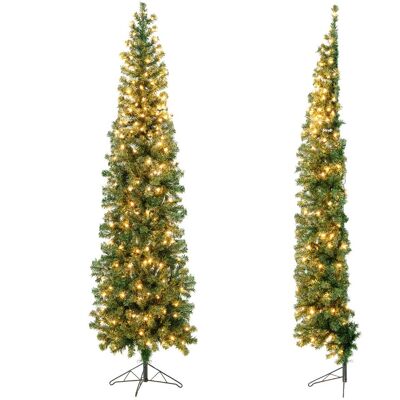 CostwaySapin de Noël Artificiel Demi Arbre Mural 210 cm 150 LED Lumières Blanc Chaud 450 Pointes de Branches Support en Métal - Publicité CostwaySapin de Noël Artificiel Demi Arbre Mural 210 cm 150 LED Lumières Blanc Chaud 450 Pointes de Branches Support en Métal - Publicité