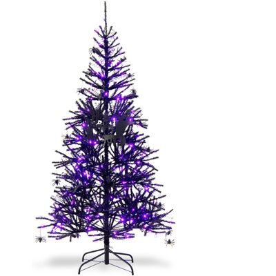 CostwaySapin de Noël Noir 180CM Sapin Artificiel d'Halloween avec 791 Branches 250 Lumières Arbre de Décoration pour Maison Bureau - Publicité CostwaySapin de Noël Noir 180CM Sapin Artificiel d'Halloween avec 791 Branches 250 Lumières Arbre de Décoration pour Maison Bureau - Publicité