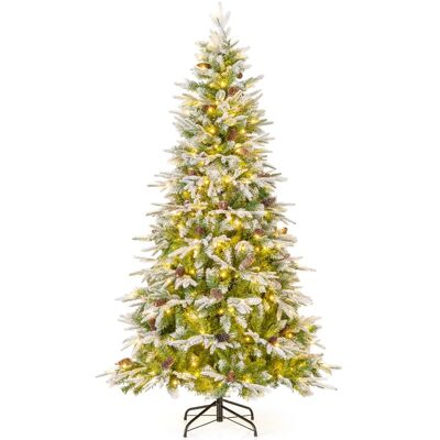 CostwaySapin de Noël Artificiel de 190 cm Arbre de Noël à Charnières Floqué de Neige 765 Pointes 62 Pommes de Pin 280 Lumières LED Blanc Chaud - Publicité CostwaySapin de Noël Artificiel de 190 cm Arbre de Noël à Charnières Floqué de Neige 765 Pointes 62 Pommes de Pin 280 Lumières LED Blanc Chaud - Publicité