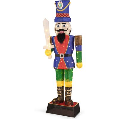 CostwaySoldat Casse-Noisette de 184 cm avec Chapeau et Epée Décoration de Noël 3D avec 110 Lumières LED Blanc Chaud Figurine Pailletée Etanche - Publicité CostwaySoldat Casse-Noisette de 184 cm avec Chapeau et Epée Décoration de Noël 3D avec 110 Lumières LED Blanc Chaud Figurine Pailletée Etanche - Publicité