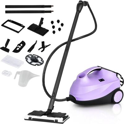 CostwayNettoyeur Vapeur Polyvalent avec 19 Accessoires Sans Produit Chimique Balai Vapeur de 2000W 4 Bars avec Réservoir de 1,5 L Violet - Publicité CostwayNettoyeur Vapeur Polyvalent avec 19 Accessoires Sans Produit Chimique Balai Vapeur de 2000W 4 Bars avec Réservoir de 1,5 L Violet - Publicité