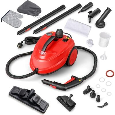 CostwayNettoyeur Vapeur Nettoyeur Haute Pression 2000W avec 15 Accessoires Balai Vapeur Portable Pressurisé avec Réservoir de 1,8L et Roues Rouge - Publicité CostwayNettoyeur Vapeur Nettoyeur Haute Pression 2000W avec 15 Accessoires Balai Vapeur Portable Pressurisé avec Réservoir de 1,8L et Roues Rouge - Publicité