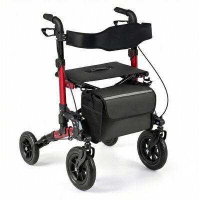 CostwayDéambulateur à 4 Roues Pliable Rollator Hauteur Réglable en 6 Niveaux avec Siège Suspension à Ressort Sac de Rangement Charge 136KG Rouge - Publicité CostwayDéambulateur à 4 Roues Pliable Rollator Hauteur Réglable en 6 Niveaux avec Siège Suspension à Ressort Sac de Rangement Charge 136KG Rouge - Publicité
