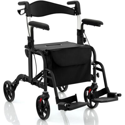 CostwayDéambulateur Pliable 4 Roues Rollator Léger avec Dossier Réversible Hauteur Réglable Poignée Frein à Main Porte-Parapluie Charge 136 kg Noir - Publicité CostwayDéambulateur Pliable 4 Roues Rollator Léger avec Dossier Réversible Hauteur Réglable Poignée Frein à Main Porte-Parapluie Charge 136 kg Noir - Publicité