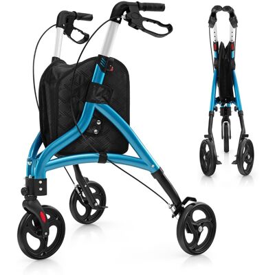 CostwayDéambulateur à 3 Roues de 20CM pour Seniors avec Cadre en Aluminium Léger Hauteur Réglable et Panier de Rangement Déambulateur Pliable Bleu - Publicité CostwayDéambulateur à 3 Roues de 20CM pour Seniors avec Cadre en Aluminium Léger Hauteur Réglable et Panier de Rangement Déambulateur Pliable Bleu - Publicité