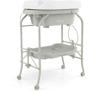 CostwayTable à Langer Bébé avec Baignoire 20L Pliante 4 en 1 Coussin en PVC 4 Roues Universelles Maximum 35 Kg 0-12 Mois Gris Clair - Publicité CostwayTable à Langer Bébé avec Baignoire 20L Pliante 4 en 1 Coussin en PVC 4 Roues Universelles Maximum 35 Kg 0-12 Mois Gris Clair - Publicité