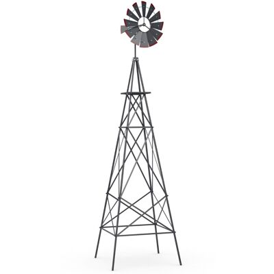 CostwayMoulin à Vent Ornemental en Métal Tout Temps avec Piquets Moulin Roulement à Bille Résistant aux intempéries Dia. du Rotor 45cm Gris - Publicité CostwayMoulin à Vent Ornemental en Métal Tout Temps avec Piquets Moulin Roulement à Bille Résistant aux intempéries Dia. du Rotor 45cm Gris - Publicité