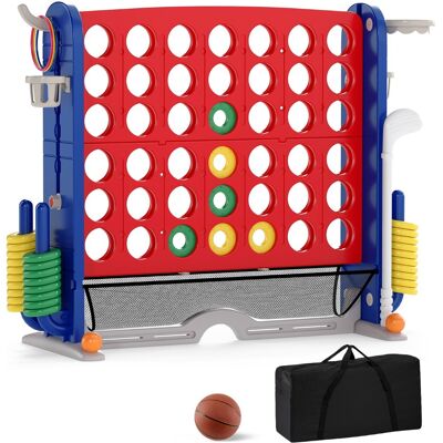 CostwayJeu Géant 4 en 1 avec Lancer d'Anneaux Panier de Basket Club de Golf Porte-Boissons Réglable en Hauteur avec Compartiment en Filet Rouge - Publicité CostwayJeu Géant 4 en 1 avec Lancer d'Anneaux Panier de Basket Club de Golf Porte-Boissons Réglable en Hauteur avec Compartiment en Filet Rouge - Publicité