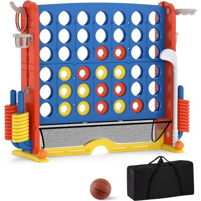CostwayJeu Géant 4 en 1 avec Lancer d'Anneaux Panier de Basket Club de Golf Porte-Boissons Réglable en Hauteur avec Compartiment en Filet Bleu - Publicité CostwayJeu Géant 4 en 1 avec Lancer d'Anneaux Panier de Basket Club de Golf Porte-Boissons Réglable en Hauteur avec Compartiment en Filet Bleu - Publicité