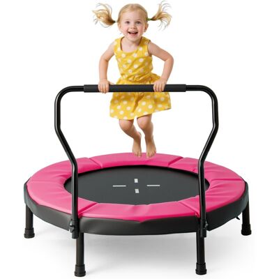 CostwayTrampoline pour Enfants Ø102 Cm Trampoline de Fitness d'Intérieur avec Poignée Amovible Mini Trampoline Supportant Jusqu'à 100 Kg Rose - Publicité CostwayTrampoline pour Enfants Ø102 Cm Trampoline de Fitness d'Intérieur avec Poignée Amovible Mini Trampoline Supportant Jusqu'à 100 Kg Rose - Publicité