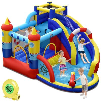 CostwayChâteau Gonflable avec Souffleur de 550w Parc Aquatique 6-en-1 avec Toboggan Pataugeoire et Canon à Eau - Publicité CostwayChâteau Gonflable avec Souffleur de 550w Parc Aquatique 6-en-1 avec Toboggan Pataugeoire et Canon à Eau - Publicité