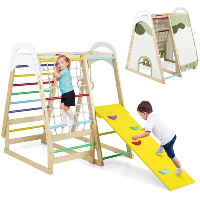 CostwayAire de Jeux 6 en 1 pour Enfants en Bois avec Toboggan Ensemble de Jeux d Escalade Charge 120kg 1 An+ Coloré - Publicité CostwayAire de Jeux 6 en 1 pour Enfants en Bois avec Toboggan Ensemble de Jeux d Escalade Charge 120kg 1 An+ Coloré - Publicité