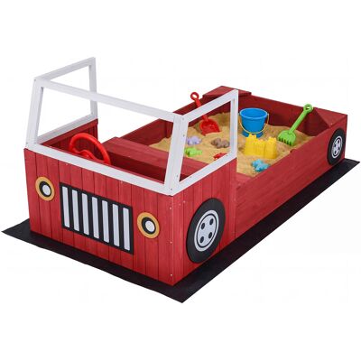 CostwayBac a Sable Enfant Exterieur Camion Pompiers Bac à Sable Montessori en Bois Sapin sans Fond Banc pour 18+ Mois 80x156x70cm Rouge - Publicité CostwayBac a Sable Enfant Exterieur Camion Pompiers Bac à Sable Montessori en Bois Sapin sans Fond Banc pour 18+ Mois 80x156x70cm Rouge - Publicité
