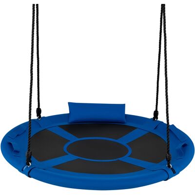 CostwayBalancoire Nid d'Oiseau 100 CM Balançoire Volante Ronde avec Poignée Oreiller Cadre Métallique Rembourré Cordes Réglables en Hauteur Bleu - Publicité CostwayBalancoire Nid d'Oiseau 100 CM Balançoire Volante Ronde avec Poignée Oreiller Cadre Métallique Rembourré Cordes Réglables en Hauteur Bleu - Publicité