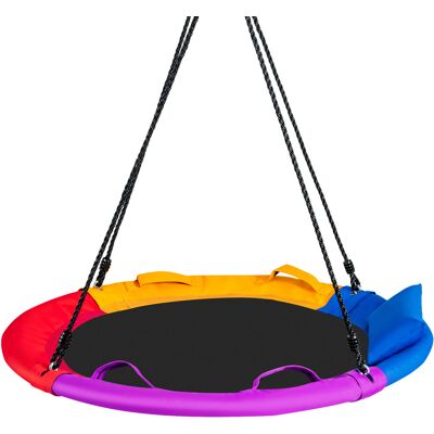 CostwayBalancoire Nid d Oiseau Ø120CM Balançoire avec Corde Réglable Repose-Tête Amovible&4 Poignées Latérales pour 3+ Ans Charge 150KG Multicolore - Publicité CostwayBalancoire Nid d Oiseau Ø120CM Balançoire avec Corde Réglable Repose-Tête Amovible&4 Poignées Latérales pour 3+ Ans Charge 150KG Multicolore - Publicité