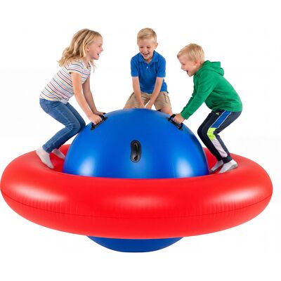 CostwayBalle Gonflable Ø233cm avec 6 Poignées Château Gonfable en PVC avec Surface Élastique Balle Rebondissante pour 3 Enfants de 5 Ans+ Bleu - Publicité CostwayBalle Gonflable Ø233cm avec 6 Poignées Château Gonfable en PVC avec Surface Élastique Balle Rebondissante pour 3 Enfants de 5 Ans+ Bleu - Publicité