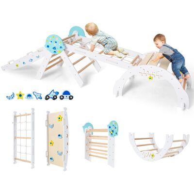 CostwayCadre d'Escalade Jouets Pliables pour Bébés 8 en 1 Kit d Escalade Montessori en Bois sur le Thème des Astronautes Gymnase Jungle Blanc - Publicité CostwayCadre d'Escalade Jouets Pliables pour Bébés 8 en 1 Kit d Escalade Montessori en Bois sur le Thème des Astronautes Gymnase Jungle Blanc - Publicité