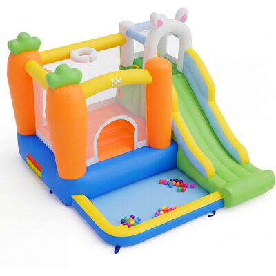 CostwayChâteau Gonflable Enfant Parc Aquatique Thème Lapin avec Toboggan Mur d'Escalade Panier de Basket Balles pour 3-12 Ans - Publicité CostwayChâteau Gonflable Enfant Parc Aquatique Thème Lapin avec Toboggan Mur d'Escalade Panier de Basket Balles pour 3-12 Ans - Publicité