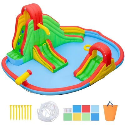 CostwayChâteau Gonflable Enfant Parc Aquatique avec Double Toboggan Piscine à Balles Mur d Escalade Panier de Basket pour 3-12 Ans Sans Souffleur - Publicité CostwayChâteau Gonflable Enfant Parc Aquatique avec Double Toboggan Piscine à Balles Mur d Escalade Panier de Basket pour 3-12 Ans Sans Souffleur - Publicité