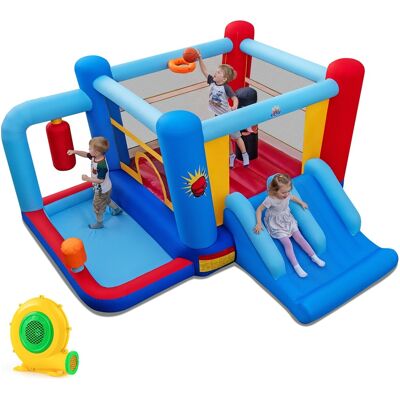 CostwayChâteau Gonflable Structure Gonflable avec Sacs de Frappe Piscine à Balles Panier de Basket Double Toboggans & Souffleur 550W pour 3-12 Ans - Publicité CostwayChâteau Gonflable Structure Gonflable avec Sacs de Frappe Piscine à Balles Panier de Basket Double Toboggans & Souffleur 550W pour 3-12 Ans - Publicité