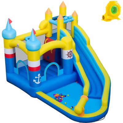CostwayChâteau Gonflable avec Bassin à Éclaboussures Canon à Eau Mur d Escalade Balles Océaniques Panier de Basket avec Souffleur de 750W - Publicité CostwayChâteau Gonflable avec Bassin à Éclaboussures Canon à Eau Mur d Escalade Balles Océaniques Panier de Basket avec Souffleur de 750W - Publicité
