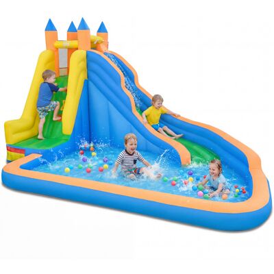 CostwayChateau Gonflable Jeux Gonflable Enfant Exterieur avec Mur d'Escalade Toboggan et Piscine pour 3-12 Ans 400x309x245cm Multicolore - Publicité CostwayChateau Gonflable Jeux Gonflable Enfant Exterieur avec Mur d'Escalade Toboggan et Piscine pour 3-12 Ans 400x309x245cm Multicolore - Publicité