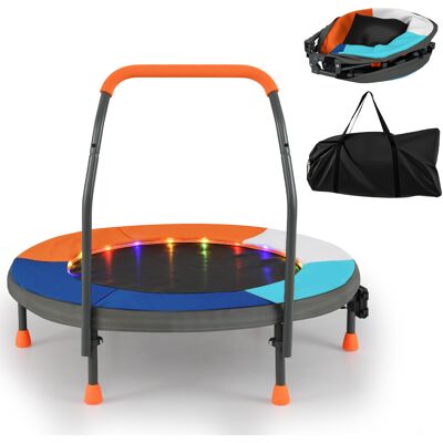 CostwayMini Trampoline de 90 cm pour Enfants avec Lumières Trampoline Pliable avec Poignée en Mousse Housse Rembourrée Orange + Bleu - Publicité CostwayMini Trampoline de 90 cm pour Enfants avec Lumières Trampoline Pliable avec Poignée en Mousse Housse Rembourrée Orange + Bleu - Publicité
