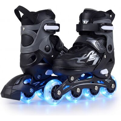 CostwayRollers en Ligne pour Enfants Débutants 5 à 7 Ans avec 4 Tailles Réglables Patins Lumineux 4 Roues Illuminées et Protection Sécuritaire Gris - Publicité CostwayRollers en Ligne pour Enfants Débutants 5 à 7 Ans avec 4 Tailles Réglables Patins Lumineux 4 Roues Illuminées et Protection Sécuritaire Gris - Publicité
