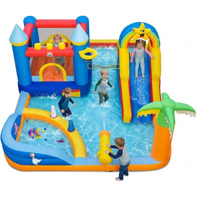 CostwayToboggan Gonflable Aquatique Château Gonflable sur le Thème de Plage pour Enfants avec Mur d Escalade Piscine à Balles Sans Souffleur - Publicité CostwayToboggan Gonflable Aquatique Château Gonflable sur le Thème de Plage pour Enfants avec Mur d Escalade Piscine à Balles Sans Souffleur - Publicité