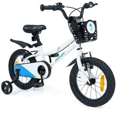 CostwayVélo Enfant 14 Pouces avec Roues Stabilisation Amovibles Guidon Selle Réglables Freins à Main Carter de Chaîne Fermé pour 3-5 Ans Blanc - Publicité CostwayVélo Enfant 14 Pouces avec Roues Stabilisation Amovibles Guidon Selle Réglables Freins à Main Carter de Chaîne Fermé pour 3-5 Ans Blanc - Publicité
