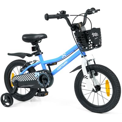 CostwayVélo Enfant 14 Pouces avec Roues Stabilisation Amovibles Guidon Selle Réglables Freins à Main Carter de Chaîne Fermé pour 3-5 Ans Bleu - Publicité CostwayVélo Enfant 14 Pouces avec Roues Stabilisation Amovibles Guidon Selle Réglables Freins à Main Carter de Chaîne Fermé pour 3-5 Ans Bleu - Publicité