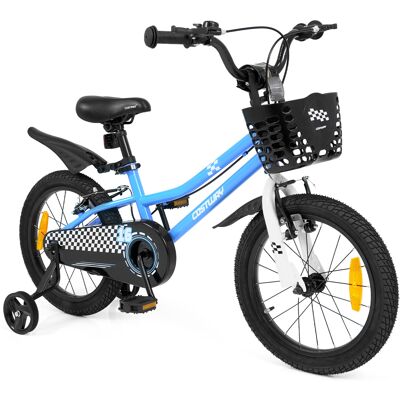 CostwayVélo Enfant 16 Pouces avec Roues Stabilisation Amovibles Guidon Selle Réglables Freins à Main Carter de Chaîne Fermé pour 4-7 Ans Bleu - Publicité CostwayVélo Enfant 16 Pouces avec Roues Stabilisation Amovibles Guidon Selle Réglables Freins à Main Carter de Chaîne Fermé pour 4-7 Ans Bleu - Publicité