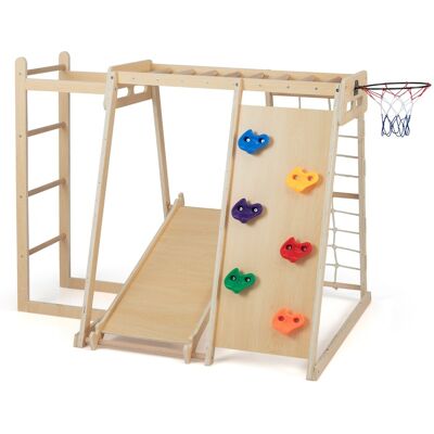 CostwayAire de Jeux pour Enfants Structure d'Escalade avec Toboggan Rampe Panier de Basket Barre de Singe Filet de Corde pour 3-14 Ans Macaron - Publicité CostwayAire de Jeux pour Enfants Structure d'Escalade avec Toboggan Rampe Panier de Basket Barre de Singe Filet de Corde pour 3-14 Ans Macaron - Publicité