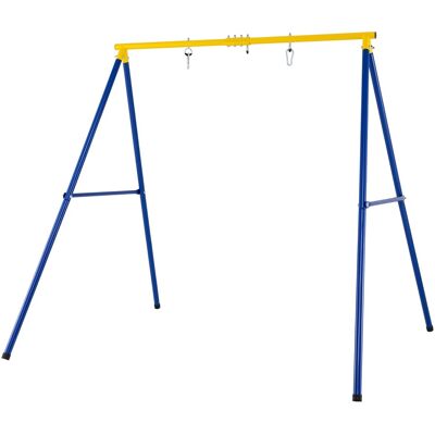 CostwayBalançoire avec Support en Forme de A avec Cadre en Métal Barre Renforcée Crochets Mousquetons Piquets Portique Charge 250 KG Jaune - Publicité CostwayBalançoire avec Support en Forme de A avec Cadre en Métal Barre Renforcée Crochets Mousquetons Piquets Portique Charge 250 KG Jaune - Publicité