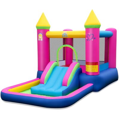 CostwayChâteau Gonflable pour Enfants à Thème de Princesse 4-en-1 avec Toboggan Zone de Saut Panier de Basket et Piscine à Balles sans Souffleur Multicolore - Publicité CostwayChâteau Gonflable pour Enfants à Thème de Princesse 4-en-1 avec Toboggan Zone de Saut Panier de Basket et Piscine à Balles sans Souffleur Multicolore - Publicité