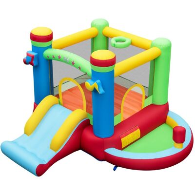 CostwayChâteau Gonflable Musical pour Enfants avec Toboggan Aire de Saut Panier de Basket Piscine à Balles et Boxe Bouncer Gonflable - Publicité CostwayChâteau Gonflable Musical pour Enfants avec Toboggan Aire de Saut Panier de Basket Piscine à Balles et Boxe Bouncer Gonflable - Publicité