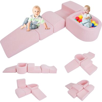 CostwayBlocs d'Escalade en Mousse pour Tout-Petits Ensemble de Jeu Doux 5 Pièces avec Piscine à Balles et Housses Sherpa Balles Non Incluses Rose - Publicité CostwayBlocs d'Escalade en Mousse pour Tout-Petits Ensemble de Jeu Doux 5 Pièces avec Piscine à Balles et Housses Sherpa Balles Non Incluses Rose - Publicité