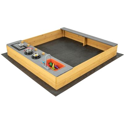 CostwayBac à Sable Extérieur en Bois pour Enfants avec Accessoires de Cuisine Banc Intégré et Doublure Inférieure pour 3-8 Ans Naturel - Publicité CostwayBac à Sable Extérieur en Bois pour Enfants avec Accessoires de Cuisine Banc Intégré et Doublure Inférieure pour 3-8 Ans Naturel - Publicité