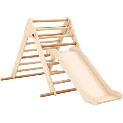 CostwayEnsemble Triangle Pikler Escaladeur Triangle Pliable avec Toboggan & Barres en Bois de Hêtre Solide Aire de Jeux pour 1 An et Plus Naturel - Publicité CostwayEnsemble Triangle Pikler Escaladeur Triangle Pliable avec Toboggan & Barres en Bois de Hêtre Solide Aire de Jeux pour 1 An et Plus Naturel - Publicité