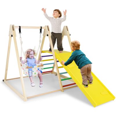 CostwayAire de Jeux Intérieure avec Balançoire pour Bébé Plateforme de Repos Rampe d'Escalade et Échelle pour 1+ An Multicolore - Publicité CostwayAire de Jeux Intérieure avec Balançoire pour Bébé Plateforme de Repos Rampe d'Escalade et Échelle pour 1+ An Multicolore - Publicité
