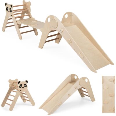 CostwayJouets d Escalade Pliable Triangle d Escalade Montessori en Bois avec Toboggan Rampe Échelle et Blocs Cartoon Réglable pour 4+ Ans Naturel - Publicité CostwayJouets d Escalade Pliable Triangle d Escalade Montessori en Bois avec Toboggan Rampe Échelle et Blocs Cartoon Réglable pour 4+ Ans Naturel - Publicité