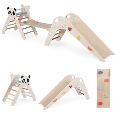 CostwayJouets d Escalade Pliable Triangle d Escalade Montessori en Bois avec Toboggan Rampe Échelle et Blocs Cartoon Réglable pour 3+ Ans Beige - Publicité CostwayJouets d Escalade Pliable Triangle d Escalade Montessori en Bois avec Toboggan Rampe Échelle et Blocs Cartoon Réglable pour 3+ Ans Beige - Publicité