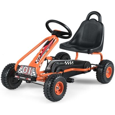 CostwayKart à Pédales Vélo et Véhicule pour Enfants Siège Réglable avec Frein à Main 3-6Ans Orange - Publicité CostwayKart à Pédales Vélo et Véhicule pour Enfants Siège Réglable avec Frein à Main 3-6Ans Orange - Publicité