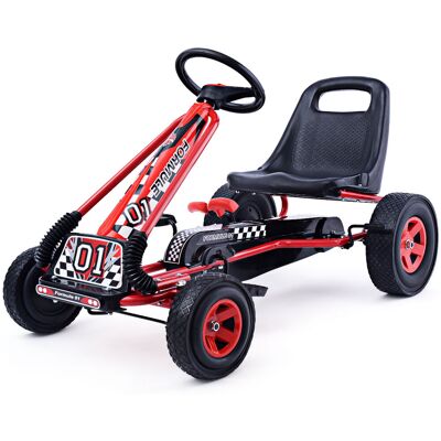 CostwayKart à Pédales pour Enfant à l'Extérieur Jouet avec Siège Ajustable 4 Roules Rouge - Publicité CostwayKart à Pédales pour Enfant à l'Extérieur Jouet avec Siège Ajustable 4 Roules Rouge - Publicité