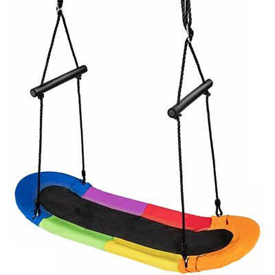 CostwayBalançoire d Arbre Forme de Planche à Roulettes Réglable en Hauteur 100-160CM Structure en Métal avec Poignées-Coloré - Publicité CostwayBalançoire d Arbre Forme de Planche à Roulettes Réglable en Hauteur 100-160CM Structure en Métal avec Poignées-Coloré - Publicité