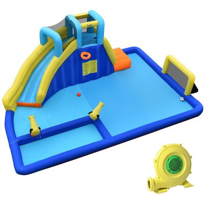 CostwayChâteau Gonflable 6 en 1 avec Escalade Toboggan à Jet d'Eau Grande Piscine Cadre de Football/Basket-ball avec Souffleur - Publicité CostwayChâteau Gonflable 6 en 1 avec Escalade Toboggan à Jet d'Eau Grande Piscine Cadre de Football/Basket-ball avec Souffleur - Publicité