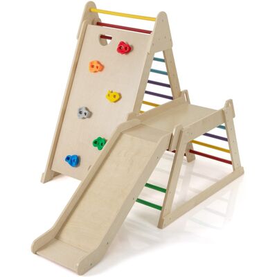 CostwayStructure d'Escalade 3 en 1 Aire de Jeux Intérieure pour Tout-Petits avec Toboggan Prolongé Escalade de Rochers pour de 3+ Ans Coloré - Publicité CostwayStructure d'Escalade 3 en 1 Aire de Jeux Intérieure pour Tout-Petits avec Toboggan Prolongé Escalade de Rochers pour de 3+ Ans Coloré - Publicité