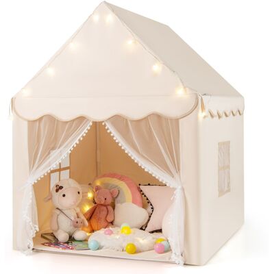 CostwayTente de Jeux pour Enfants Cabane Enfant Interieur avec Tapis Lavable Lumières Étoiles 105 x 121 x 136 cm Beige - Publicité CostwayTente de Jeux pour Enfants Cabane Enfant Interieur avec Tapis Lavable Lumières Étoiles 105 x 121 x 136 cm Beige - Publicité